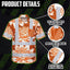 Orange Neon White Protea Hi-Vis Hawaiian Shirt