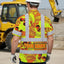 Orange Neon Yellow Skull Hi-Vis Hawaiian Shirt