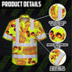 Orange Neon Yellow Skull Hi-Vis Hawaiian Shirt