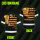 Orange Tie Dye US Flag Hi-Vis Hawaiian Shirt