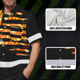 Hi Vis Hawaiian Shirt Reflective Tapes Orange Tie Dye US Flag Custom Name
