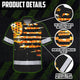 Orange Tie Dye US Flag Hi-Vis Hawaiian Shirt