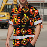 Hi Vis Hawaiian Shirt Reflective Tapes Orange Yellow Native Custom Name Safety Workwear For Workers, Truckers, Operators
