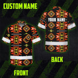 Hi Vis Hawaiian Shirt Reflective Tapes Orange Yellow Native Custom Name Safety Workwear For Workers, Truckers, Operators