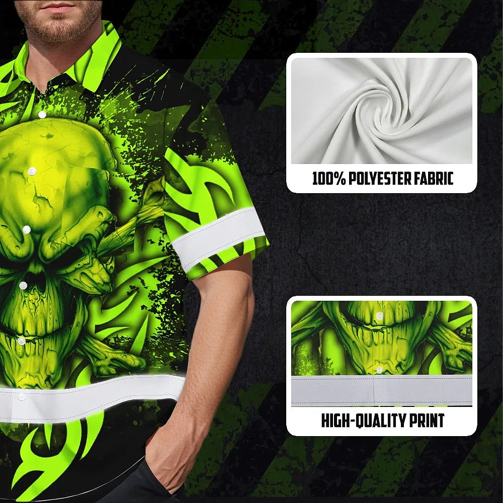 Hi Vis Hawaiian Shirt Reflective Tapes Paint Flakes Skull Custom Name Safety