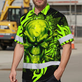 Hi Vis Hawaiian Shirt Reflective Tapes Paint Flakes Skull Custom Name Safety