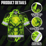 Hi Vis Hawaiian Shirt Reflective Tapes Paint Flakes Skull Custom Name Safety