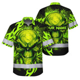 Hi Vis Hawaiian Shirt Reflective Tapes Paint Flakes Skull Custom Name Safety