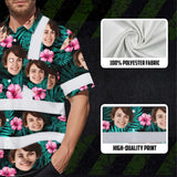 Hi Vis Hawaiian Shirt Reflective Tapes Pink And Green Custom Name And Image Safety Workwear For Workers, Truckers, Operators