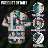 Hi Vis Hawaiian Shirt Reflective Tapes Pink And Green Custom Name And Image Safety Workwear For Workers, Truckers, Operators
