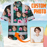 Hi Vis Hawaiian Shirt Reflective Tapes Pink And Green Custom Name And Image Safety Workwear For Workers, Truckers, Operators