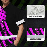 Hi Vis Hawaiian Shirt Reflective Tapes Pink Neon And Black US Flag