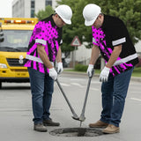 Hi Vis Hawaiian Shirt Reflective Tapes Pink Neon And Black US Flag