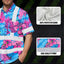 Pink Neon And Blue Flowers Hi-Vis Hawaiian Shirt