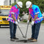 Pink Neon And Blue US Flag Custom Hi-Vis Hawaiian Shirt