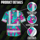Pink Neon Blue Parrot Hi-Vis Hawaiian Shirt