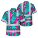Pink Neon Blue Parrot Hi-Vis Hawaiian Shirt