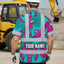Pink Neon Blue Parrot Hi-Vis Hawaiian Shirt