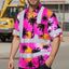 Pink Neon Flowers Hi-Vis Hawaiian Shirt