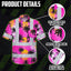 Pink Neon Flowers Hi-Vis Hawaiian Shirt