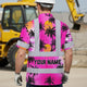Pink Neon Flowers Hi-Vis Hawaiian Shirt