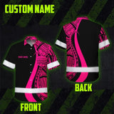 Hi Vis Hawaiian Shirt Reflective Tapes Pink Neon Hawaii Custom Name