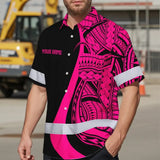 Hi Vis Hawaiian Shirt Reflective Tapes Pink Neon Hawaii Custom Name