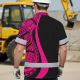 Hi Vis Hawaiian Shirt Reflective Tapes Pink Neon Hawaii Custom Name