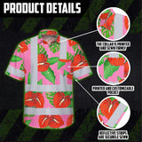 Hi Vis Hawaiian Shirt Reflective Tapes Pink Neon Red Anthurium Custom Name Safety Workwear For Workers, Truckers, Operators