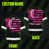 Hi Vis Hawaiian Shirt Reflective Tapes Pink Tie Dye US Flag Custom Name