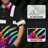 Hi Vis Hawaiian Shirt Reflective Tapes Rainbow Flag Tie Dye Custom Name Safety Workwear For Workers, Runners, Cyclists