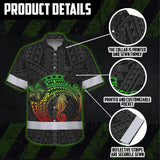 Hi Vis Hawaiian Shirt Reflective Tapes Rainbow Seahorse Polynesian Custom Name Safety Workwear For Workers, Truckers, Operators