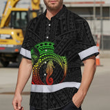 Hi Vis Hawaiian Shirt Reflective Tapes Rainbow Seahorse Polynesian Custom Name Safety Workwear For Workers, Truckers, Operators