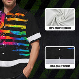 Hi Vis Hawaiian Shirt Reflective Tapes Rainbow Tie Dye US Flag Custom Name