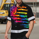 Rainbow Tie Dye US Flag Hi-Vis Hawaiian Shirt