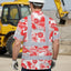 Red And White Flowers 2 Hi-Vis Hawaiian Shirt
