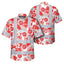 Red And White Flowers 2 Hi-Vis Hawaiian Shirt