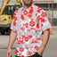 Red And White Flowers 2 Hi-Vis Hawaiian Shirt