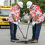 Red And White Flowers 2 Hi-Vis Hawaiian Shirt