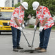 Red And White Flowers 2 Hi-Vis Hawaiian Shirt