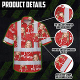 Hi Vis Hawaiian Shirt Reflective Tapes Red Custom Name And Image Safety Workwear For Workers, Truckers, Operators