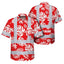 Red Neon Flowers Hi-Vis Hawaiian Shirt