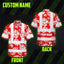 Red Neon Flowers Hi-Vis Hawaiian Shirt