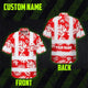 Red Neon Flowers Hi-Vis Hawaiian Shirt