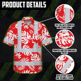 Hi Vis Hawaiian Shirt Reflective Tapes Red Neon Flowers Custom Name