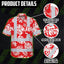 Red Neon Flowers Hi-Vis Hawaiian Shirt