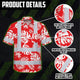 Red Neon Flowers Hi-Vis Hawaiian Shirt