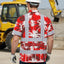 Red Neon Flowers Hi-Vis Hawaiian Shirt
