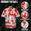 Red Neon Flowers Hi-Vis Hawaiian Shirt