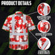 Red Neon Flowers Hi-Vis Hawaiian Shirt